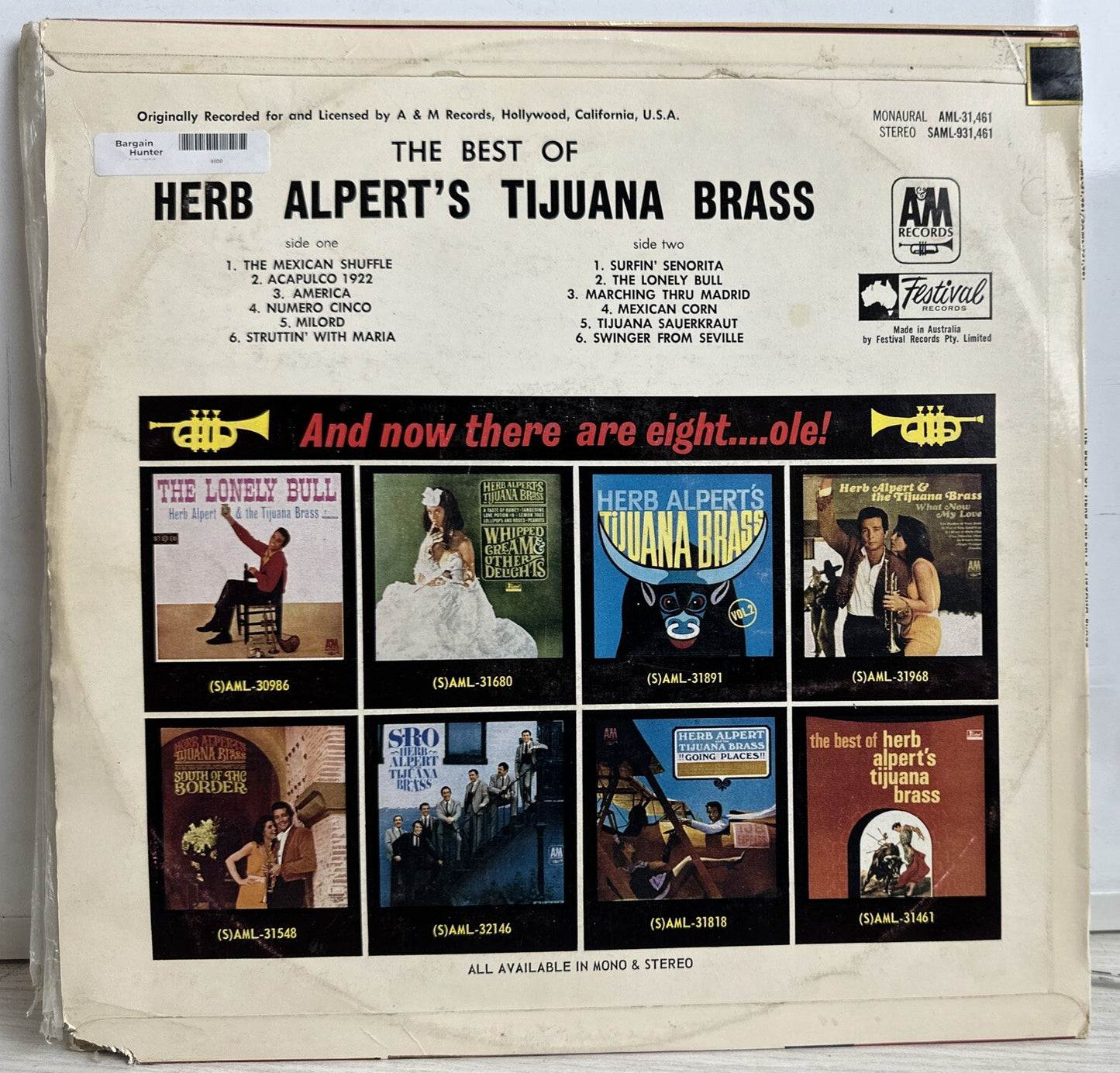 The Best Of Herb Alpert's Tijuana Brass  - 12" Record 4030
