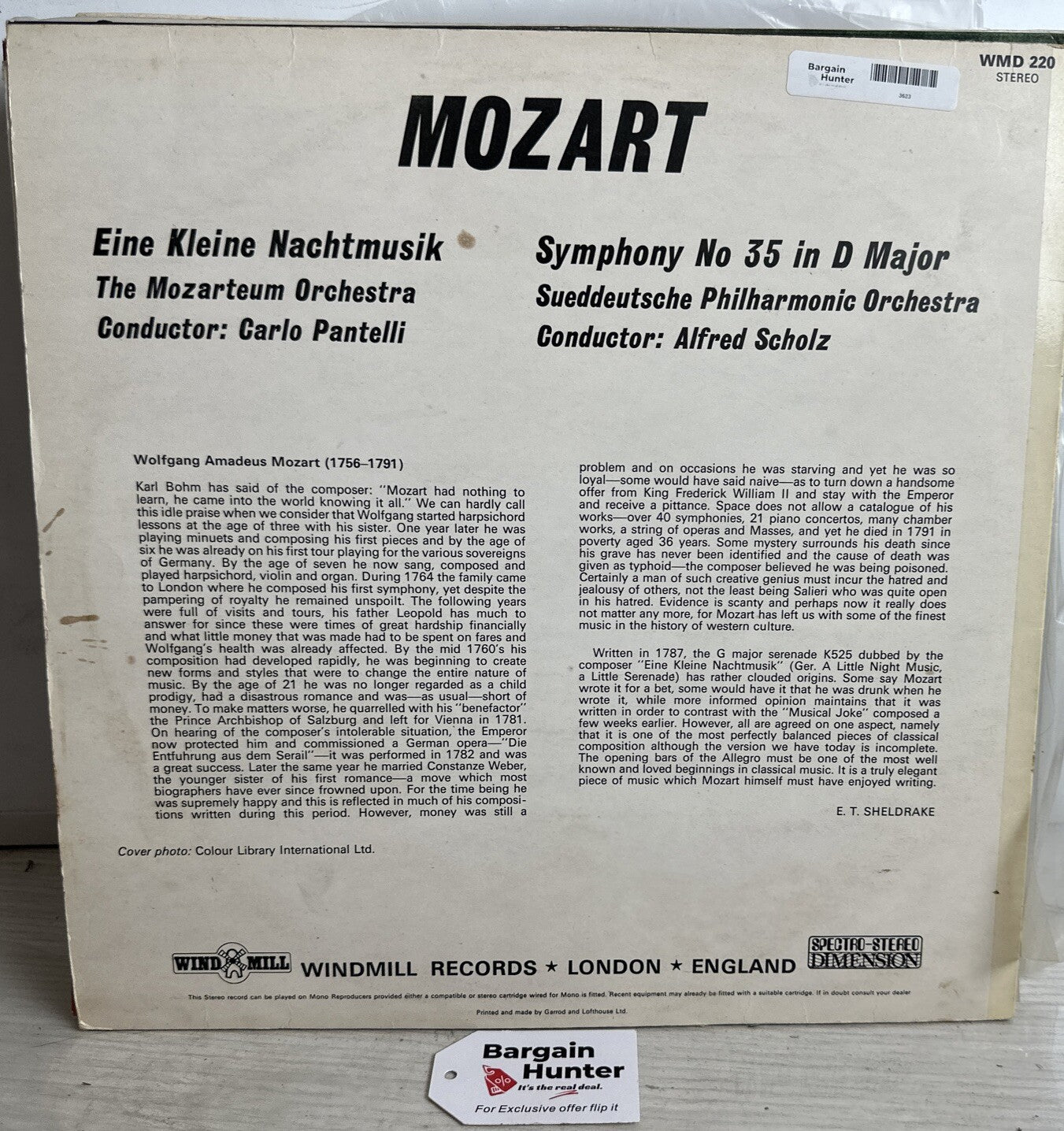 Mozart Eine Kleine Nachtmusik Symphony No. 35 In D Major - 12" Vinyl Record 3623