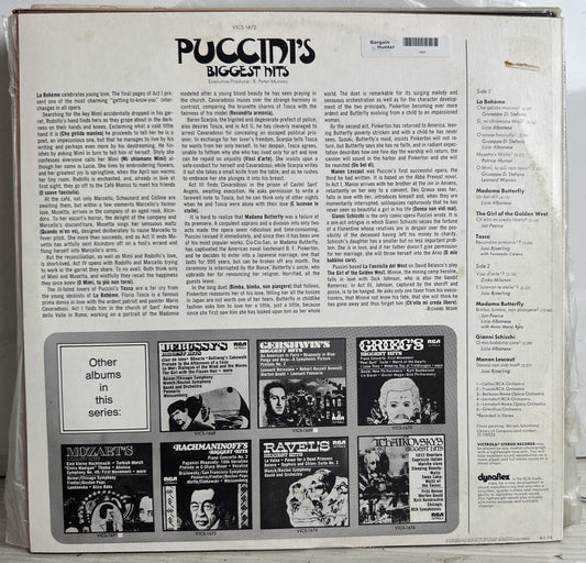 Puccini's Biggest Hits - VICS 1672  - 12" Vinyl Record 3620