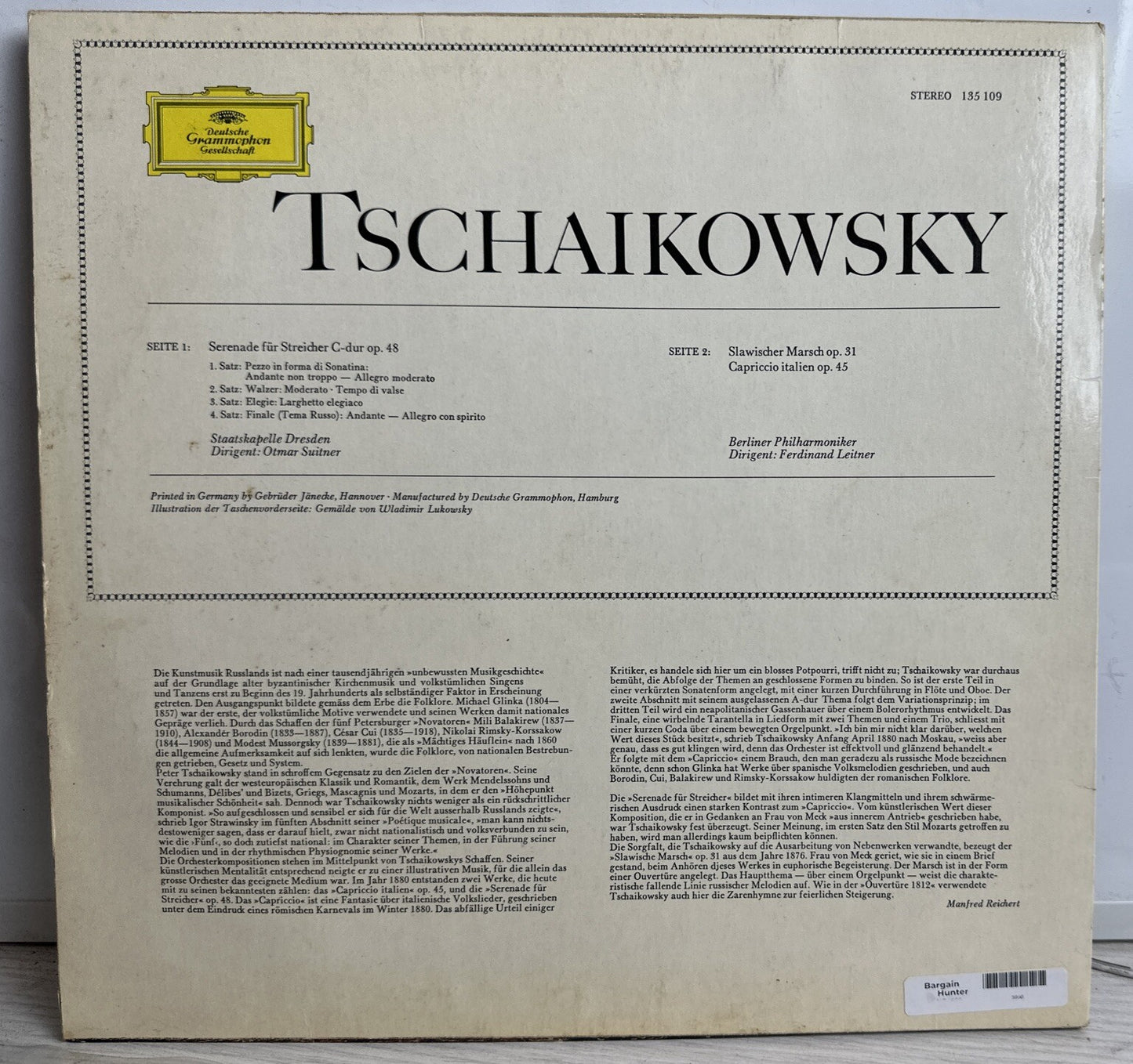 Tchaikovsky- Streicherserenade C-dur Slawischer Marsch Capriccio Italien Record