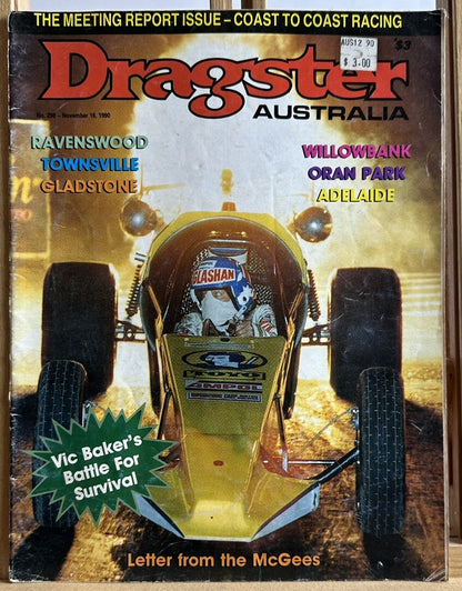 Dragster Australia Magazine No.298 November 1990 In Good Condition