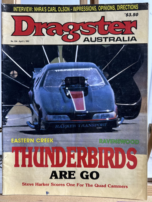 Dragster Australia Magazine No.334 April 1992 In Good Condition
