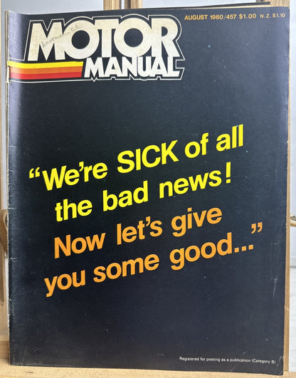 Motor Manual August 1980 Vintage Magazine In Good Condition