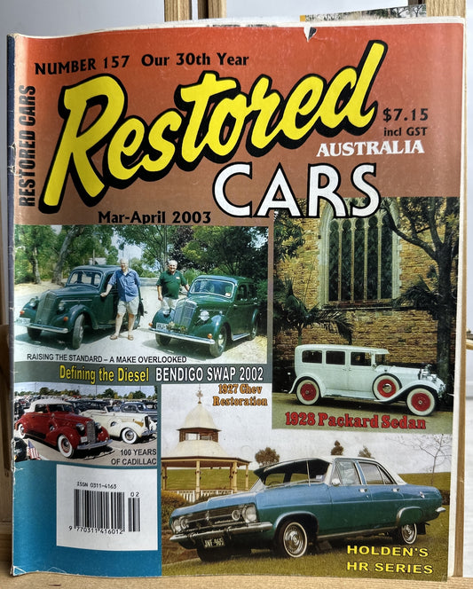 Australia Restored Cars Mar/Apr 2003 No.157 Vintage Magazine In Good Condition