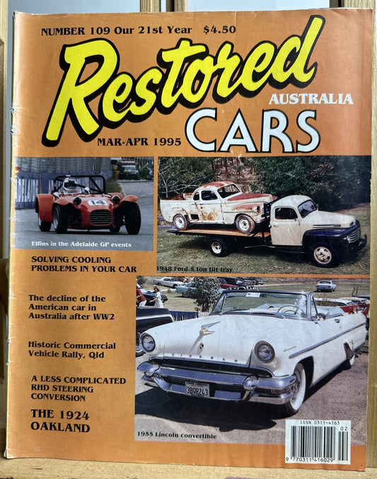 Australia Restored Cars Mar/Apr 1995 No.109 Vintage Magazine In Good Condition