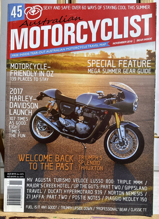 Australian Motorcyclist Vintage Magazine November 2016 In Good Condition