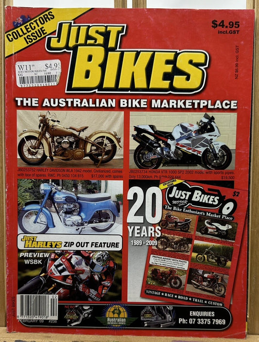 Just Bikes Issue 236 - February 2009 - Magazine In OK Condition