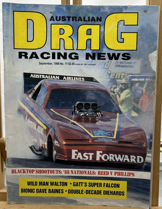 Australian Drag Racing News Magazine - September 1988 No.11 - In Ok Condition