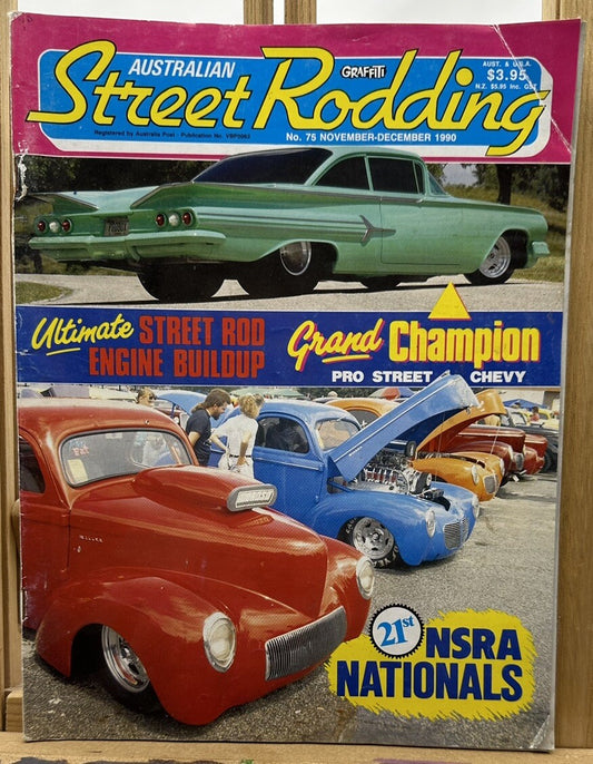 Australian Street Rodding Magazine - November / December 1990 No.75 Ok Condition