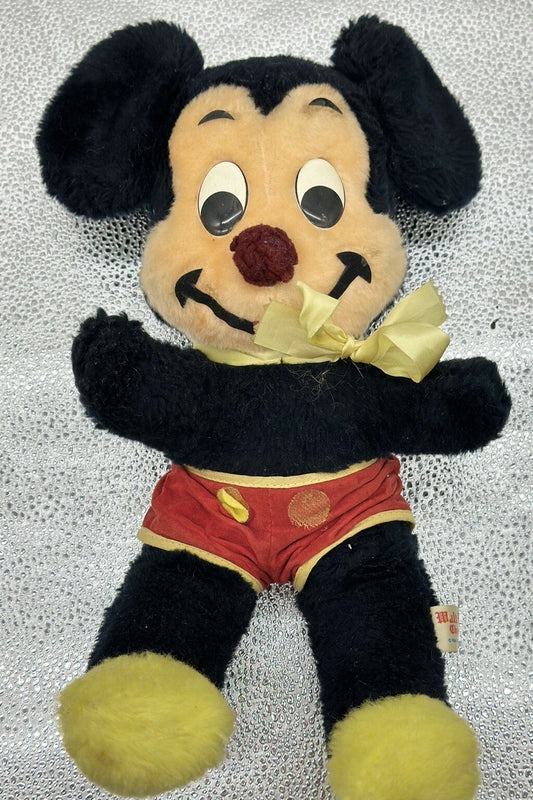 Vintage Walt Disney Productions Mickey Mouse Plush Doll, made in the U.S.A. 5063