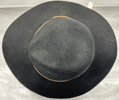 MIMCO Black One Size fit most 100% Wool Brim Metal Logo Fedora Hat In Good Codn