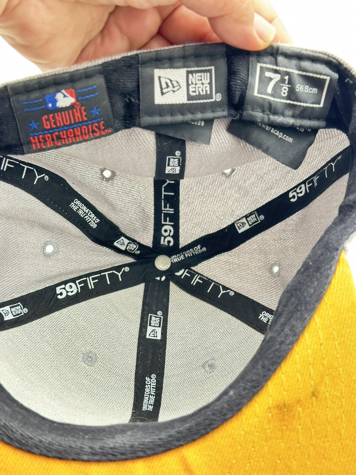 New York Baseball Grey Size 57cm Cap/Hat /Baseball Cap/Snapback In Good Con 3562