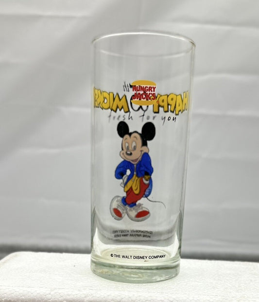 Hungry Jacks Mickey Mouse 65th Birthday Glass In Good Condition 9cm -4965/8463