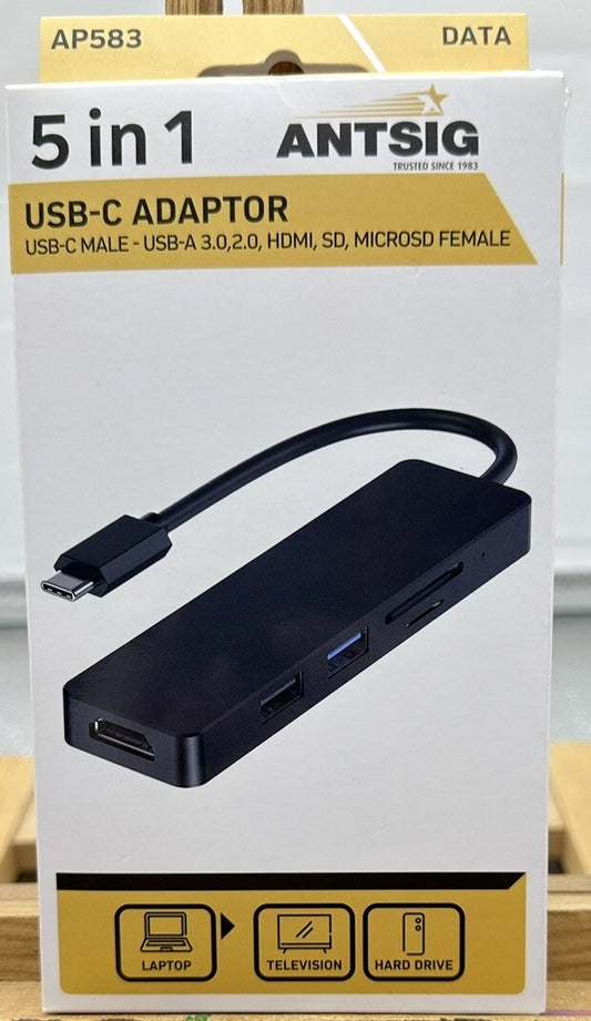 Antsig - 5 in 1 USB-C Adaptor In Good Condition