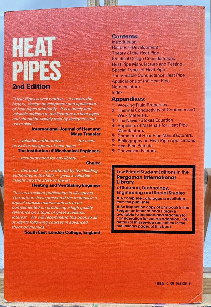 Heat Pipes 2nd Edition Textbook By P.Dunn D.Reay In Good Condition