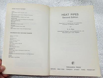Heat Pipes 2nd Edition Textbook By P.Dunn D.Reay In Good Condition