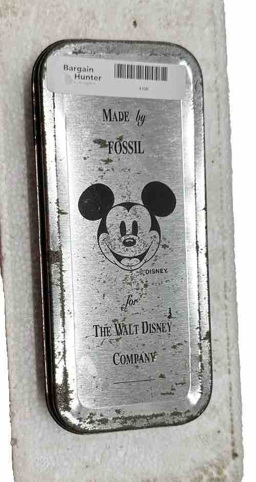 Mickey Mouse Walt Disney Tin Made By Fossil 1993 In OK Condition 4709