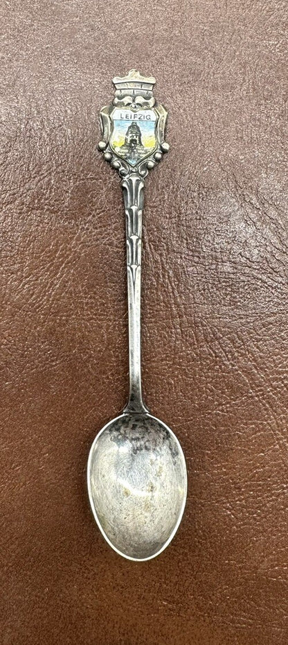 Souvenir Spoon Leipzig silver plated In OK Cond