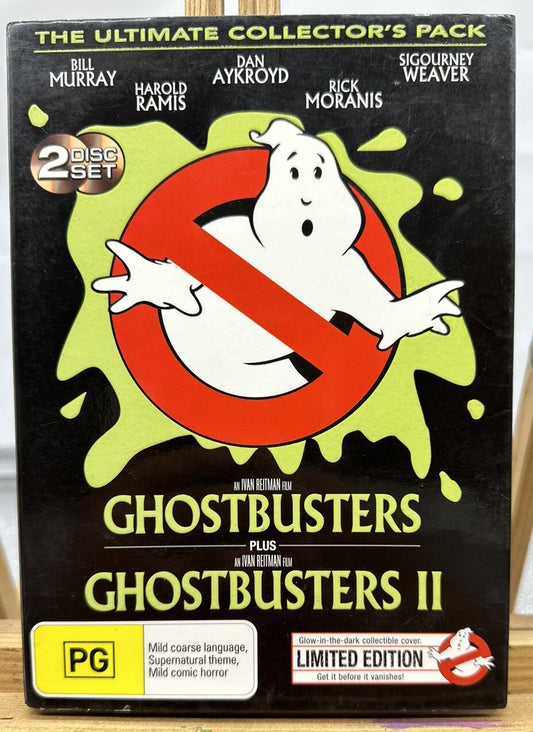 Ghostbusters and Ghostbusters 2 Collectors Pack Glow In The Dark Cover DVD
