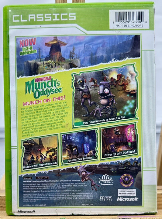 Oddworld Munch's Oddysee Xbox Original Game Incomplete No Manual In GC 5534