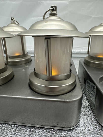Seven Click Metal Fire Style Lantern Portable lights With Power Supply & Base
