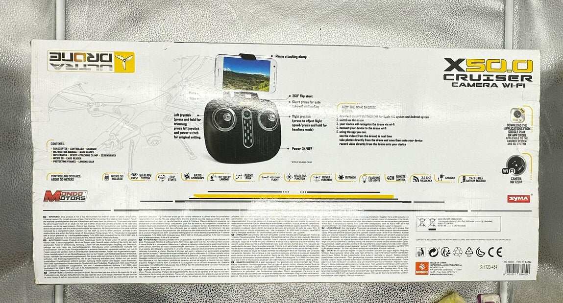 Drone Quadricoptere Ultradrone X50.0 Cruiser R/C + Caméra WiFi DEAD BATTERY