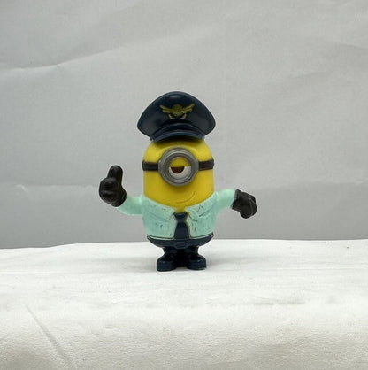 McDonald's Happy Meal Kid's Toy 2019 Minions Pilot Stuart 2" Figure Loose