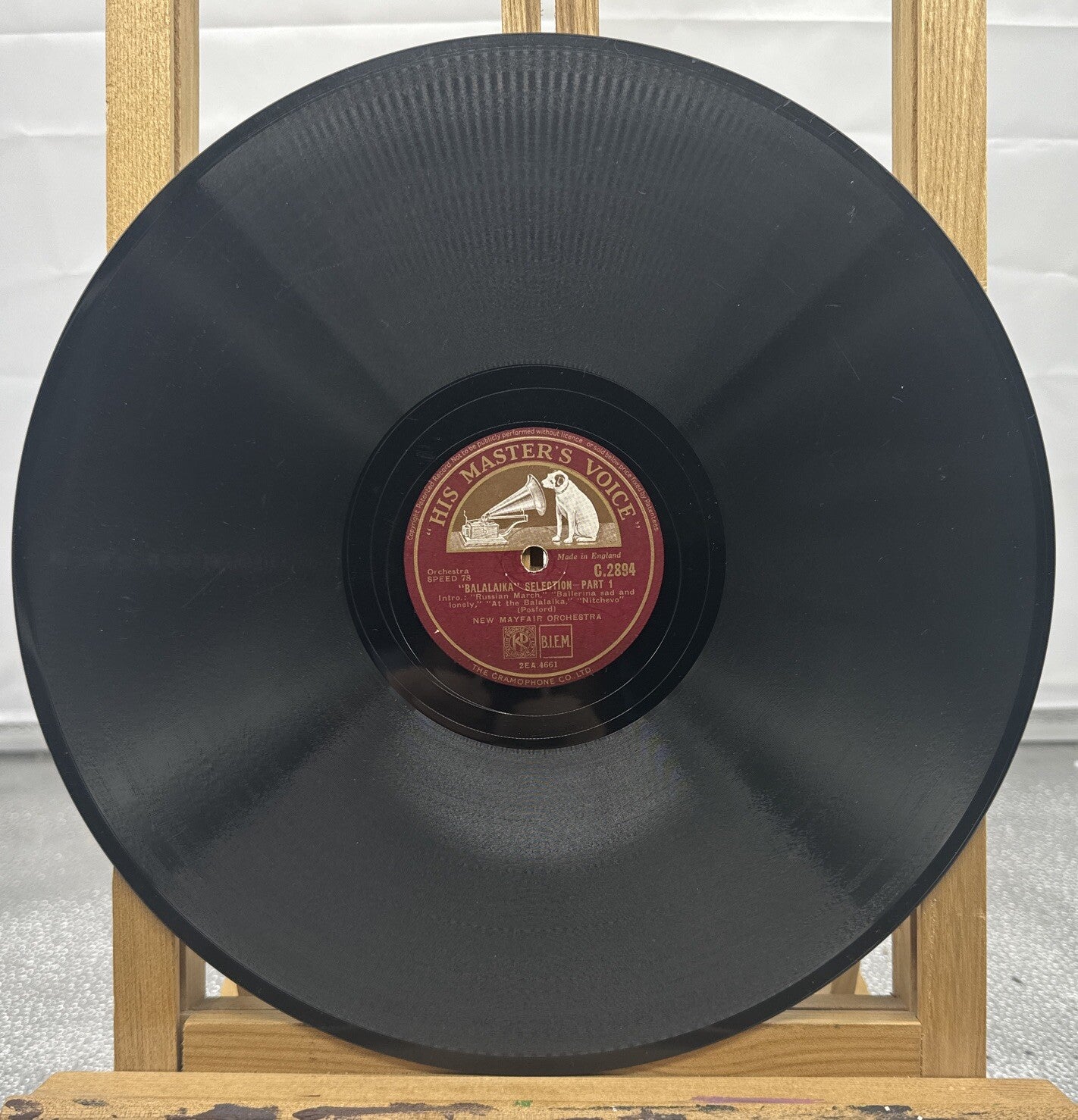 His Master's Voice - In A Persian Market /Balalaika Record ONLY In OK Cond 3996