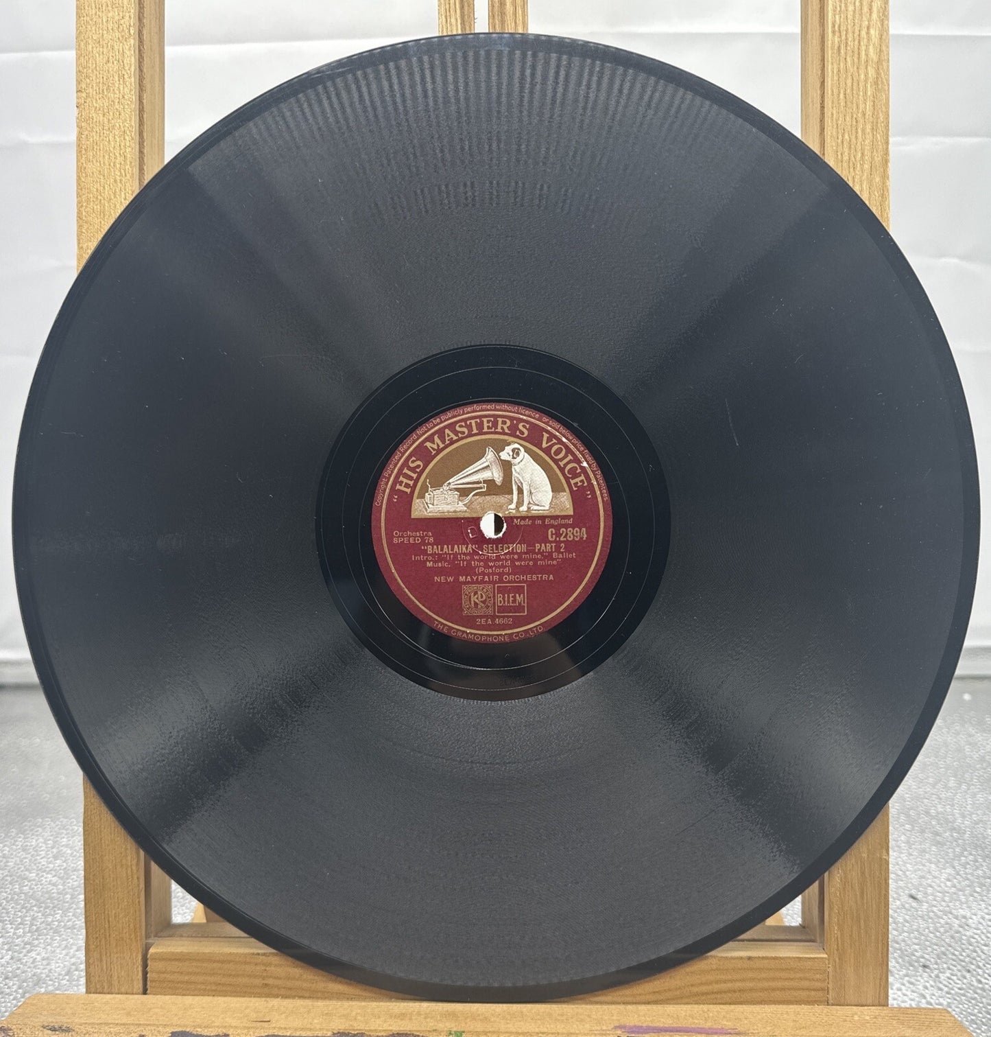 His Master's Voice - In A Persian Market /Balalaika Record ONLY In OK Cond 3996