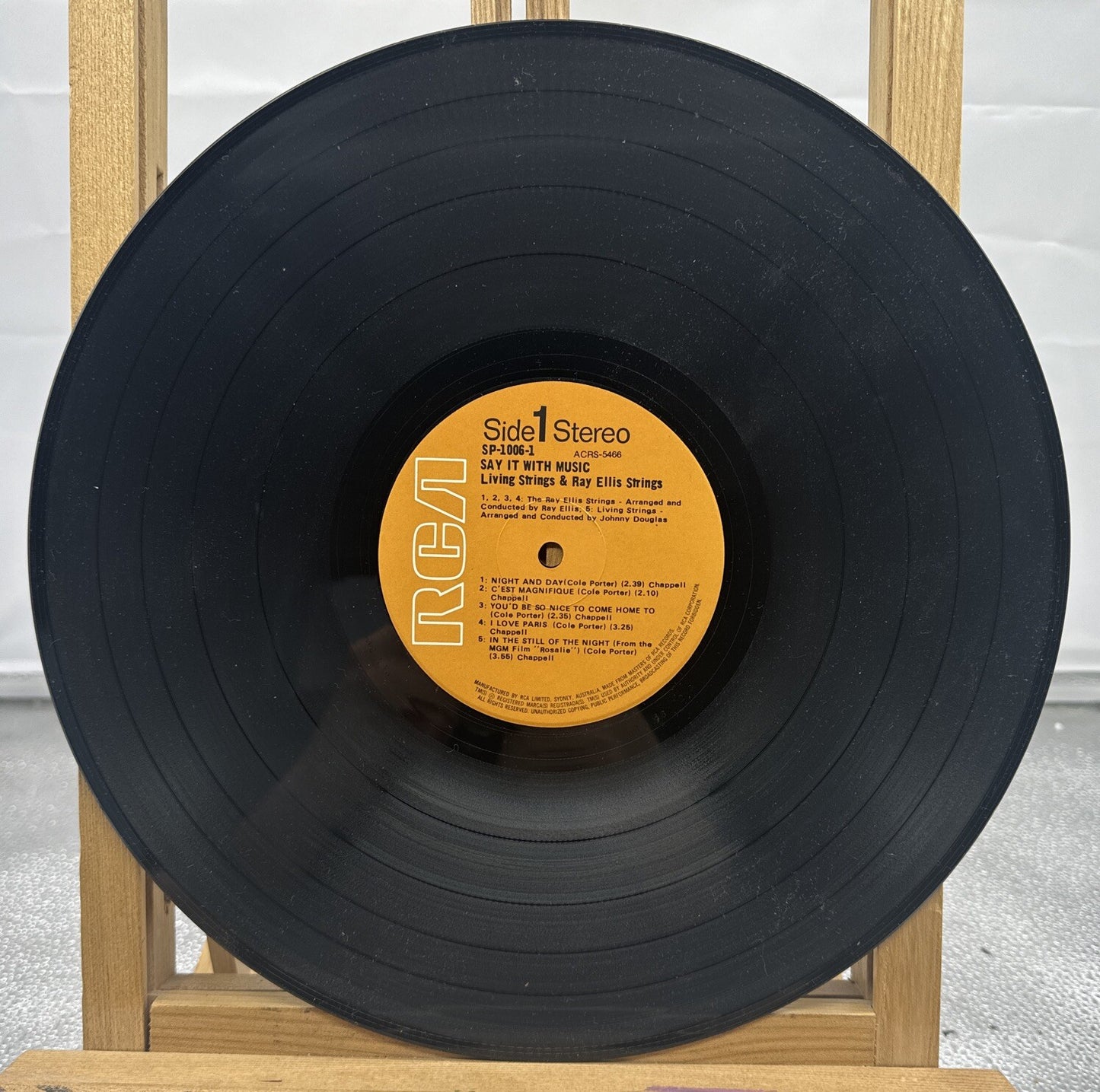 Say It With Music - Living Strings & Ray Ellis Strings Record ONLY In OK Cond