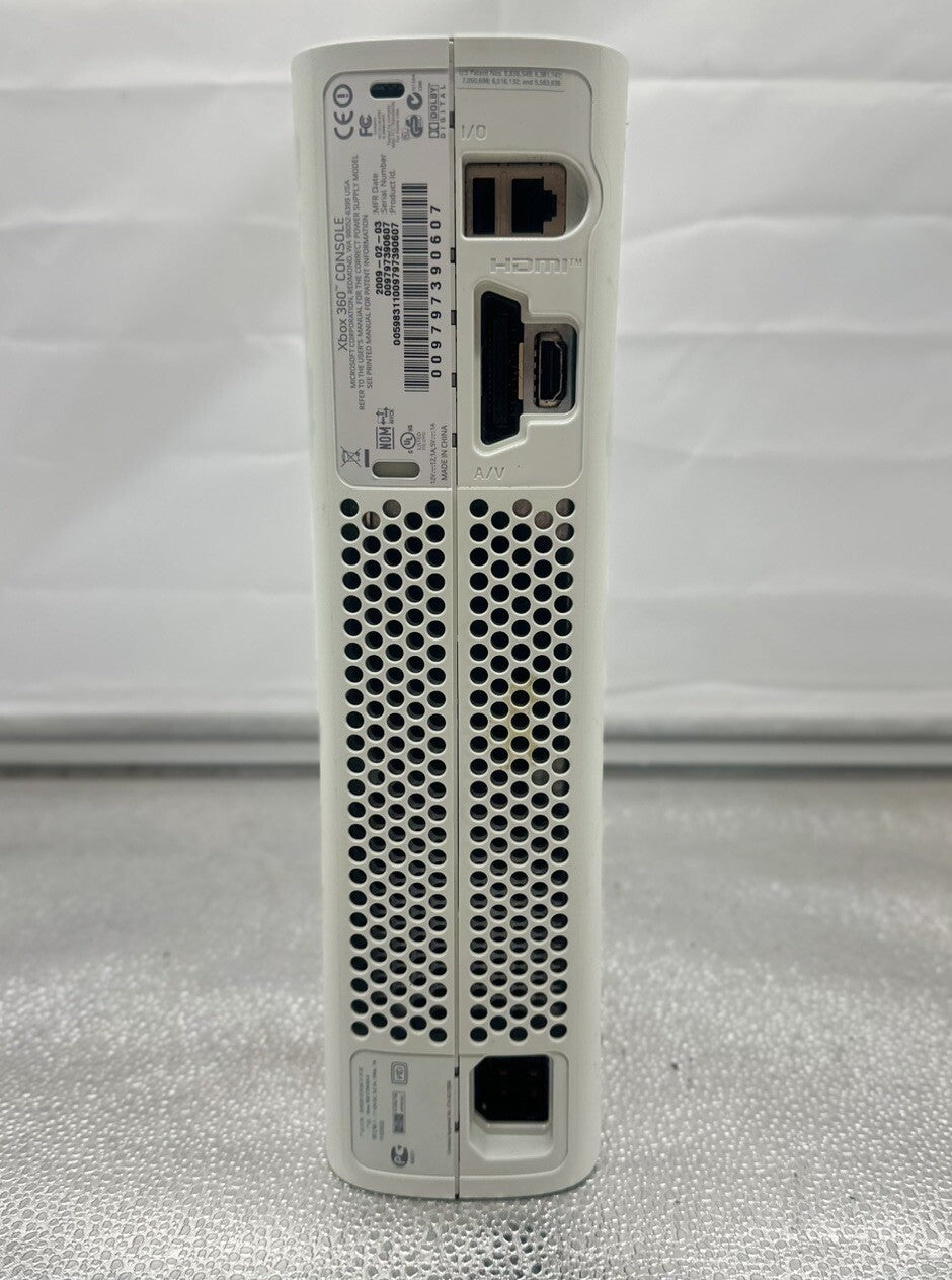 Microsoft Xbox 360 Console No Hard Drive + Controller + Cables 4752