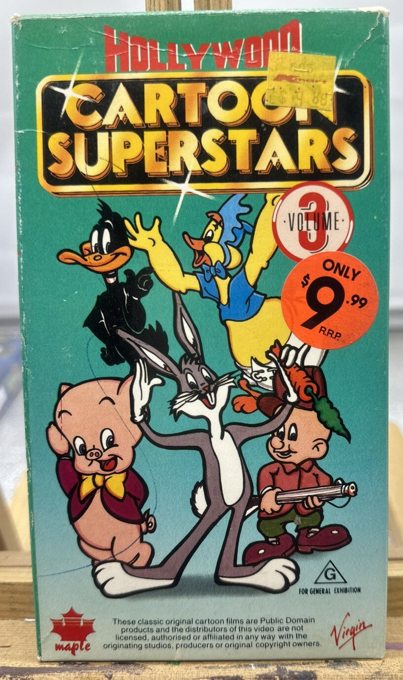 Hollywood Cartoons Superstars Volume 3 VHS In Good Condition - 6574