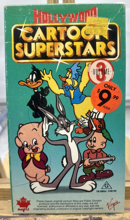 Hollywood Cartoons Superstars Volume 3 VHS In Good Condition - 6574