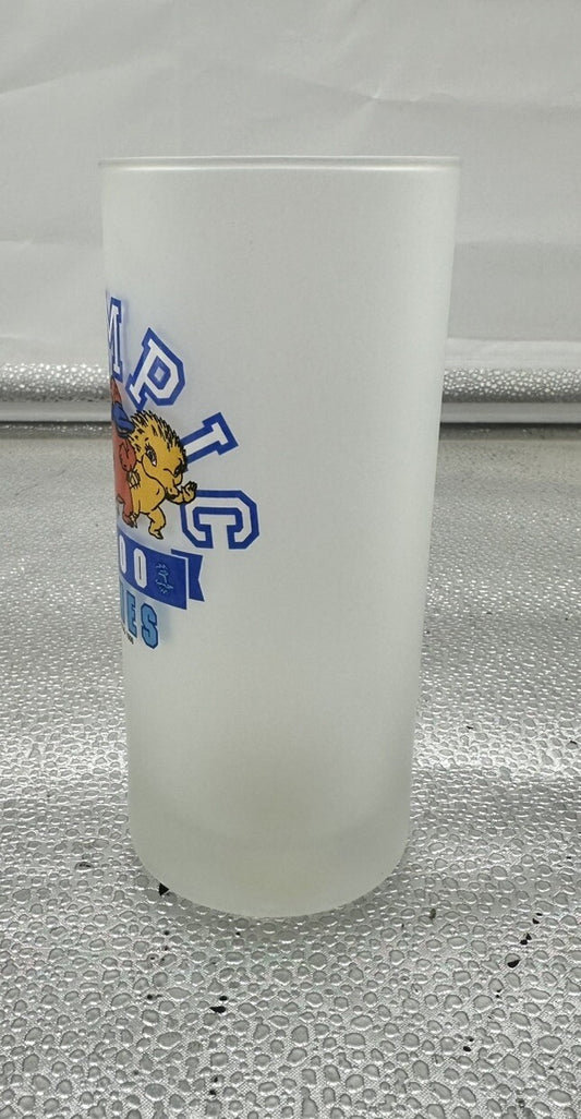 SYDNEY 2000 OLYMPIC GAMES FROSTED GLASS TUMBLER RARE COLLECTABLE