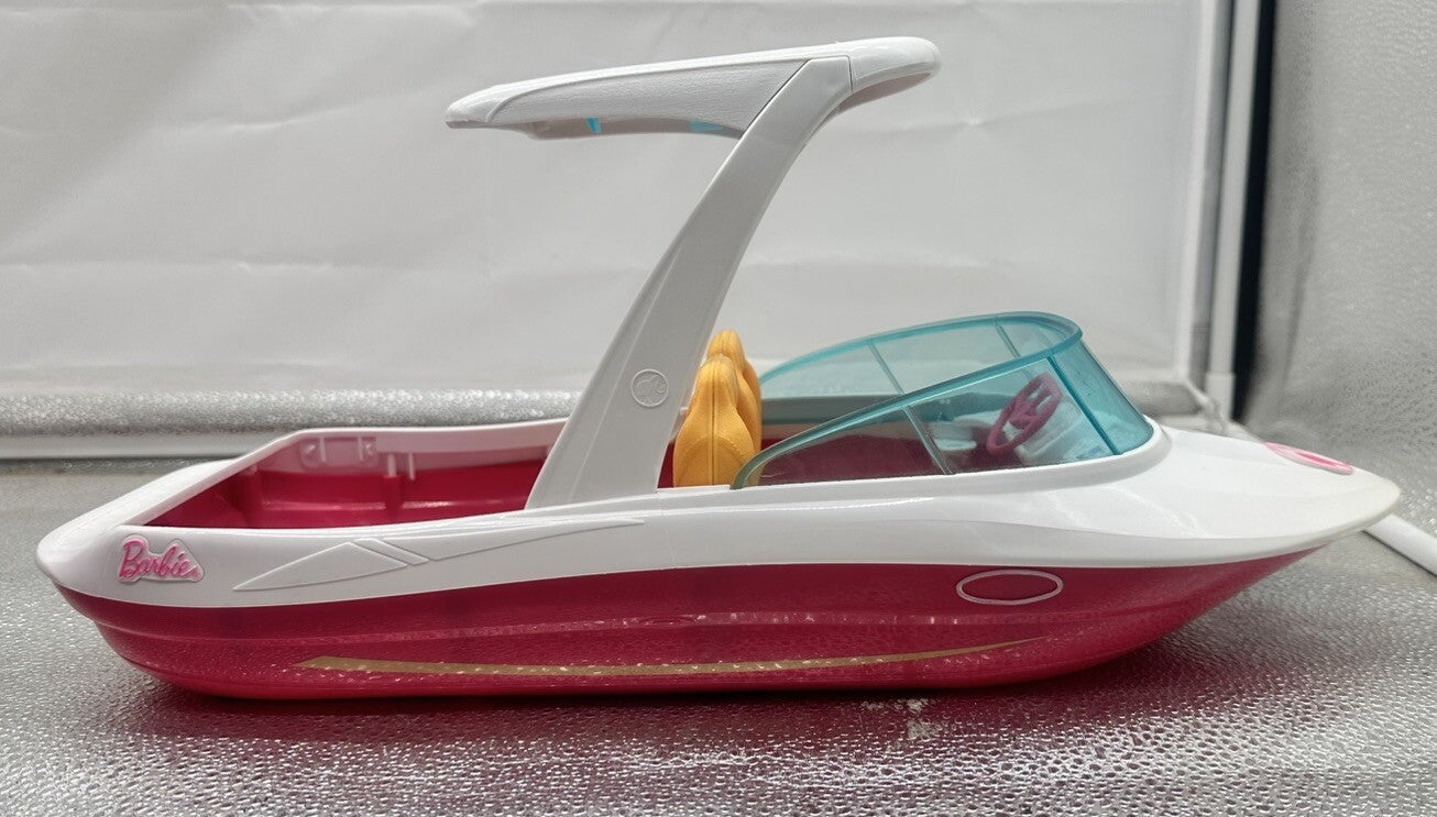 Barbie Dolphin Magic Ocean View Speed Boat Mattel 2016 In Good Condition 6454