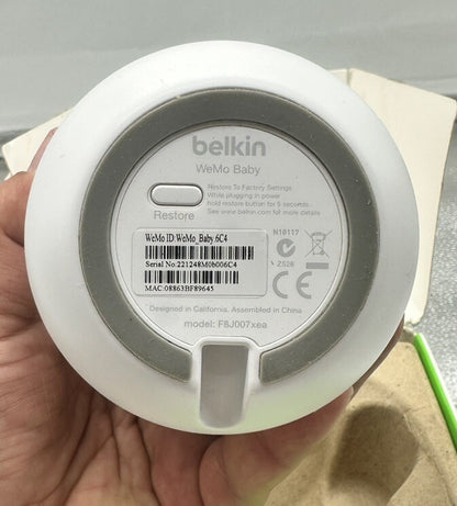 Belkin F8J007 WeMo Baby Monitor for Apple iPhone iPad Touch Never Used M905