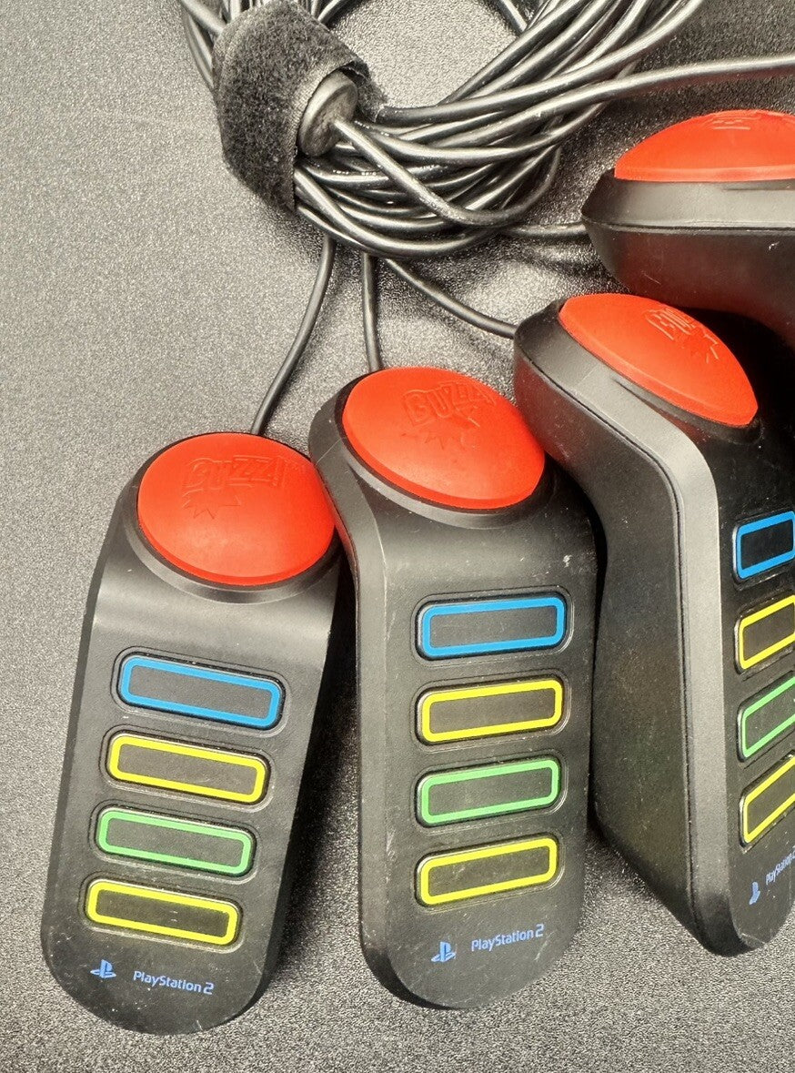 Official Wired Buzz Controllers Buzzers - PS2 PS3 - Tested & Working