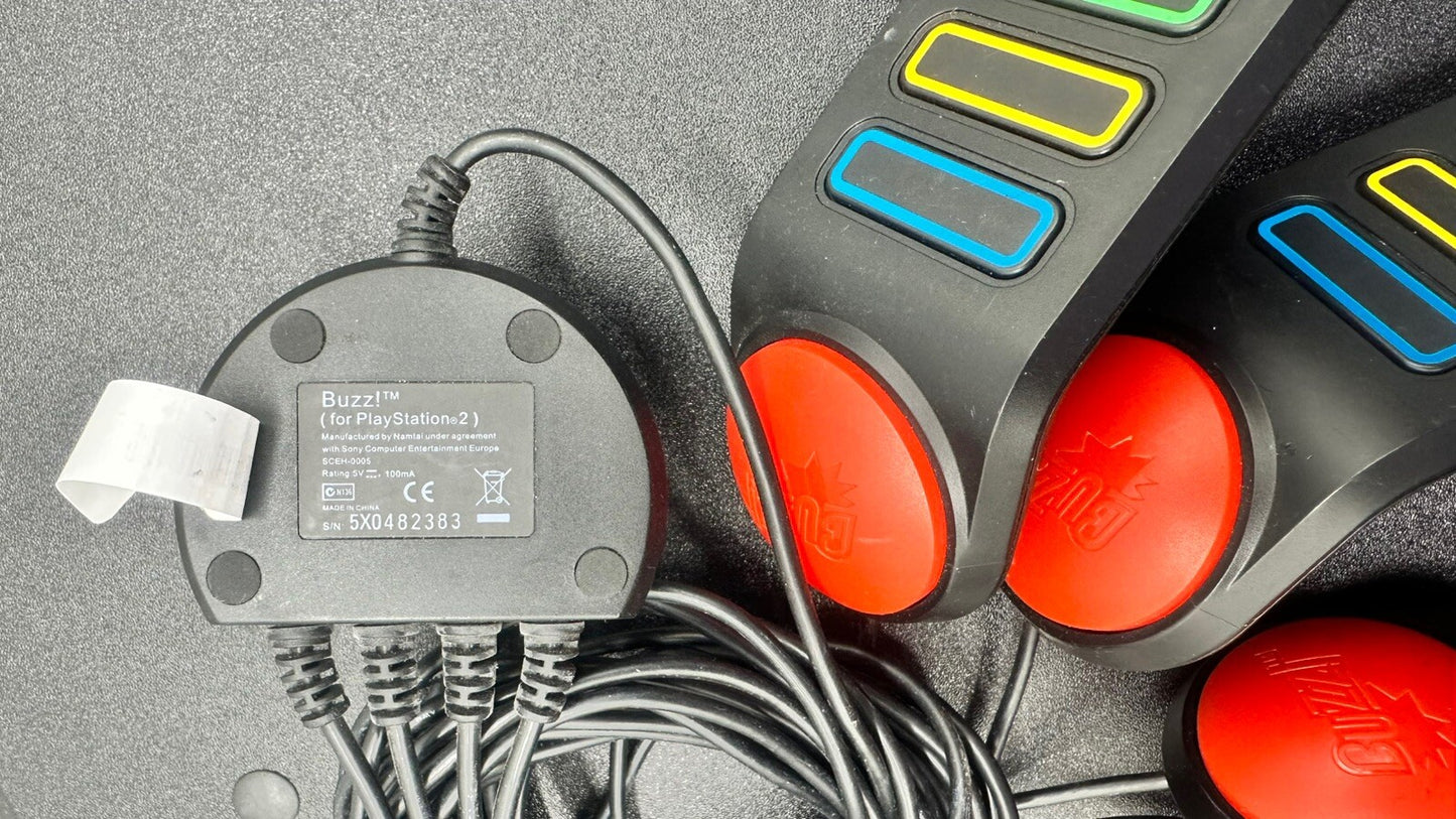 Official Wired Buzz Controllers Buzzers - PS2 PS3 - Tested & Working
