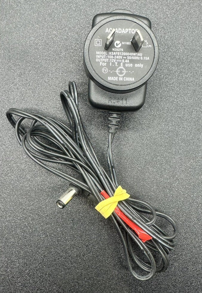 KTEC AC ADAPTOR KSAFB1200040W1AU OUTPUT 12V 400mA In Good Condition 5514