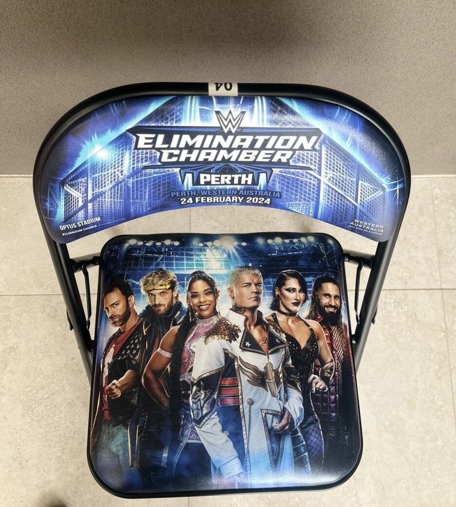 WWE Elimination Chamber Perth Commemorative Chair, Logan Paul In Good Condition