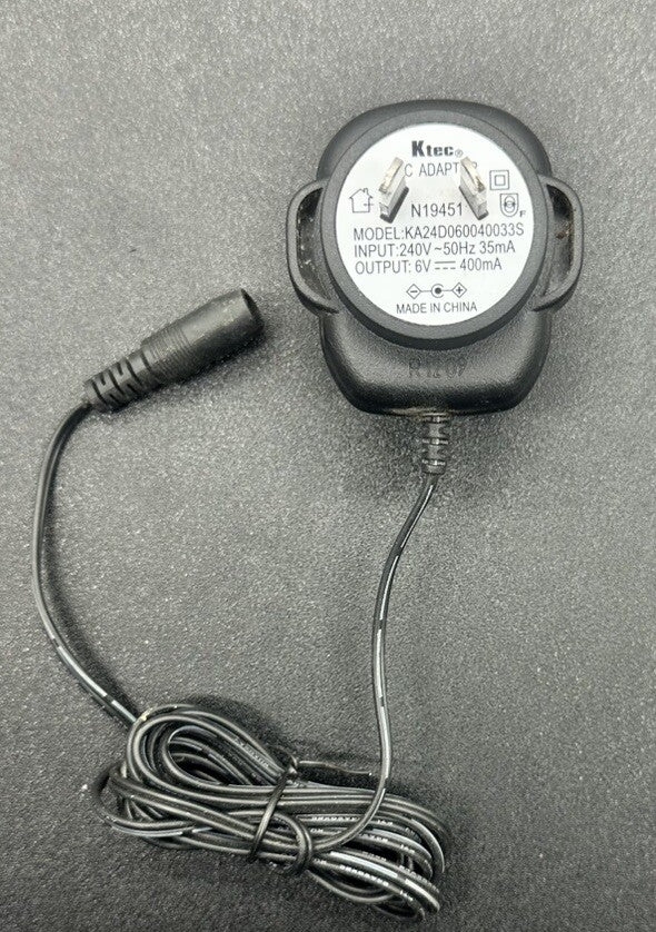 KTEC AC ADAPTOR KA24D090020033S OUTPUT 9V 0.2A In Good Condition 5341