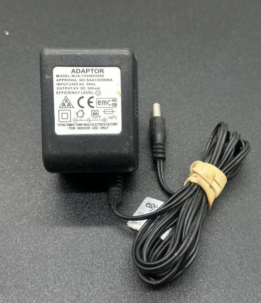 Yuyao Simen Town Wanji AC ADAPTOR WJA-Y35060300D OUTPUT 6V 300mA In GC 5342