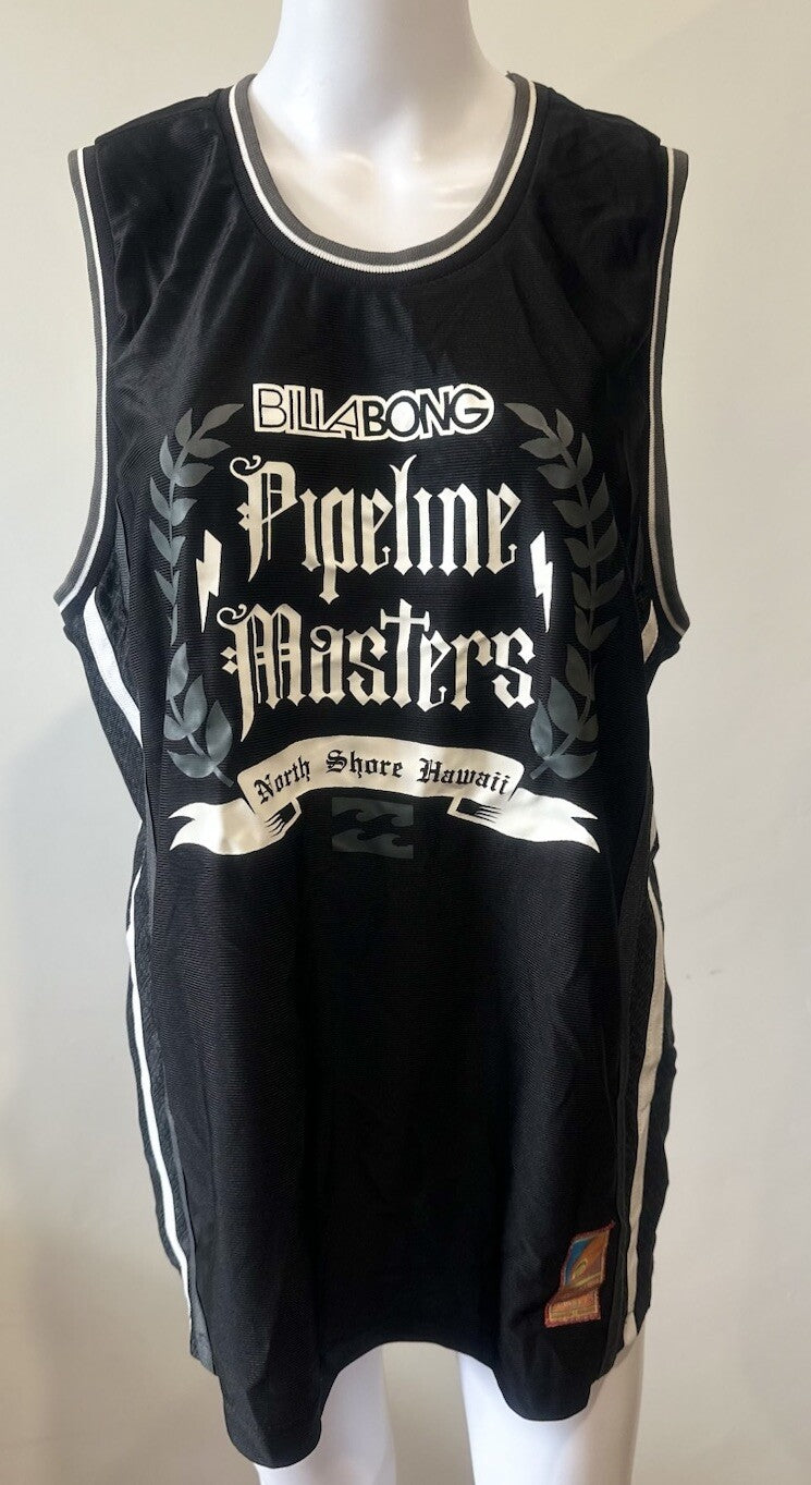 Billabong Pipeline Masters Black Singlet Size Medium In Good Condition 3030