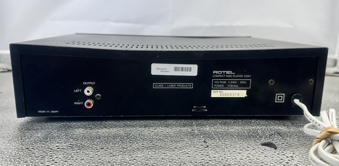Rotel Compact Disc Player CDX7 No Remote Working SCREEN BROKEN 5710