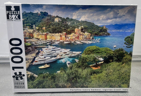1000 Piece Puzzle Box -Portofino Luxury Harbour, Ligurian Coast Italy