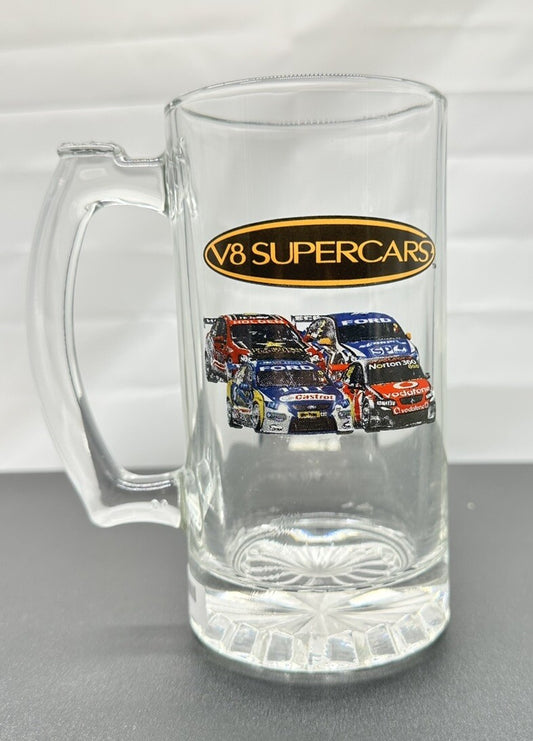 V8 Supercars Australia  Glass Beer Mug Stein 450ml 15.5cm - 8172