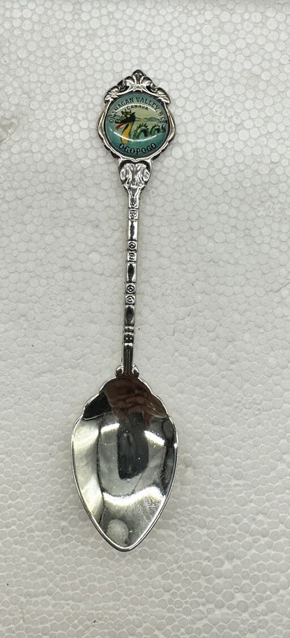 Souvenir Spoon Okanagan Valley, BC Canada Ogopogo silver plated In Good Cond
