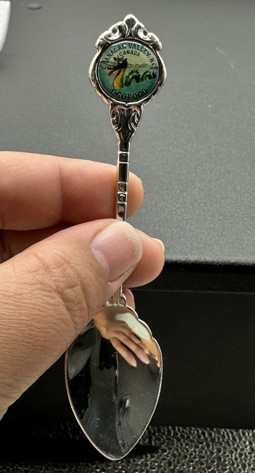 Souvenir Spoon Okanagan Valley, BC Canada Ogopogo silver plated In Good Cond
