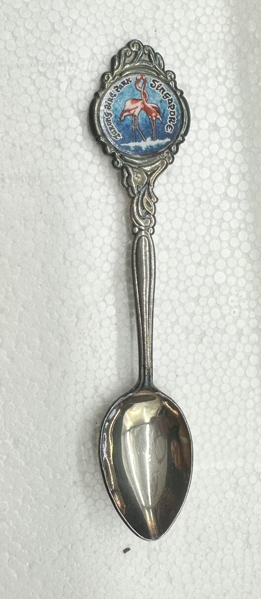 Souvenir Spoon Jurong Bird Park Singapore , silver plated In OK Condition