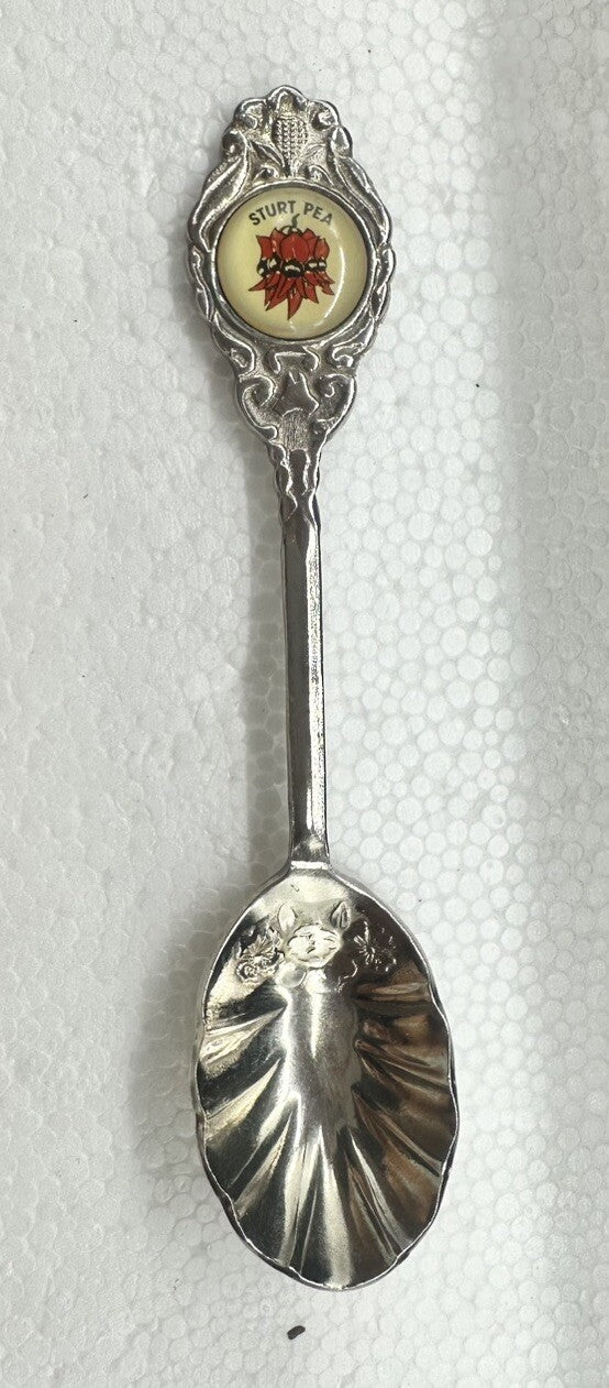 Souvenir Spoon Sturt Pea South Australia , silver plated In Good Condition
